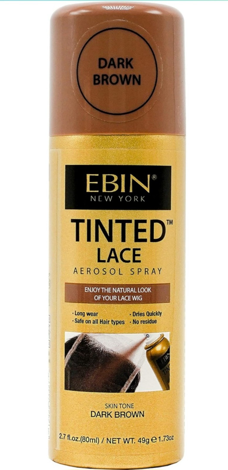 EBIN TINTED LACE AEROSOL SPRAY 2.7OZ NATURAL LOOK COLOR PART
