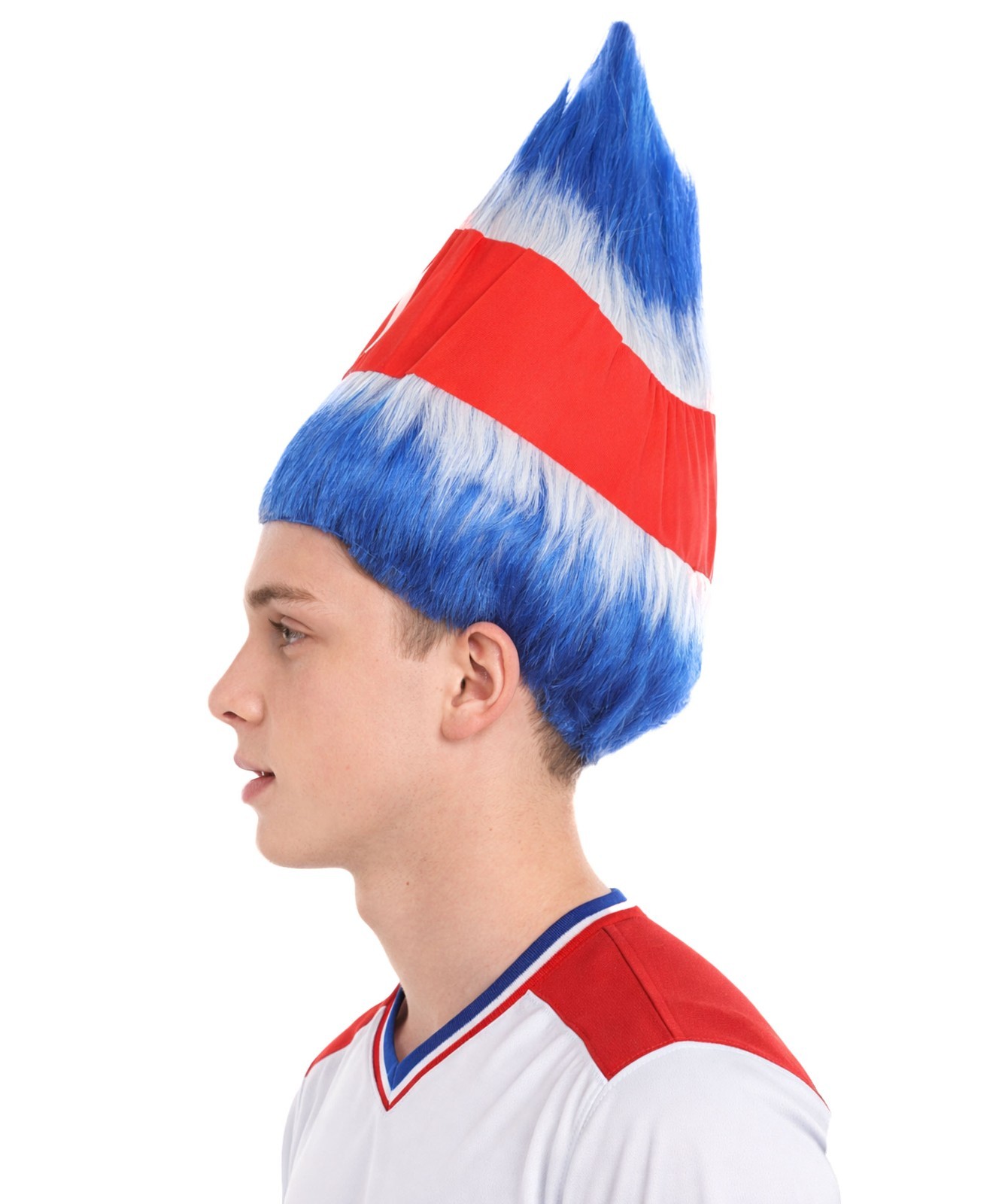 HPO Flagwigs Adult Unisex Serbia Flag Troll Wigs,Perfect for Cosplay HM-800A