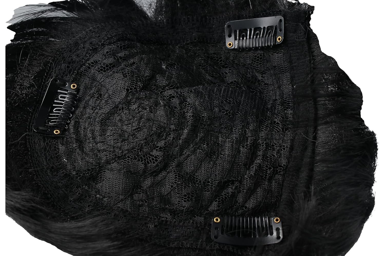 Men Black Natural Human Hair Topper Toupee Clip Hairpiece Wig Short Wig Gift USA