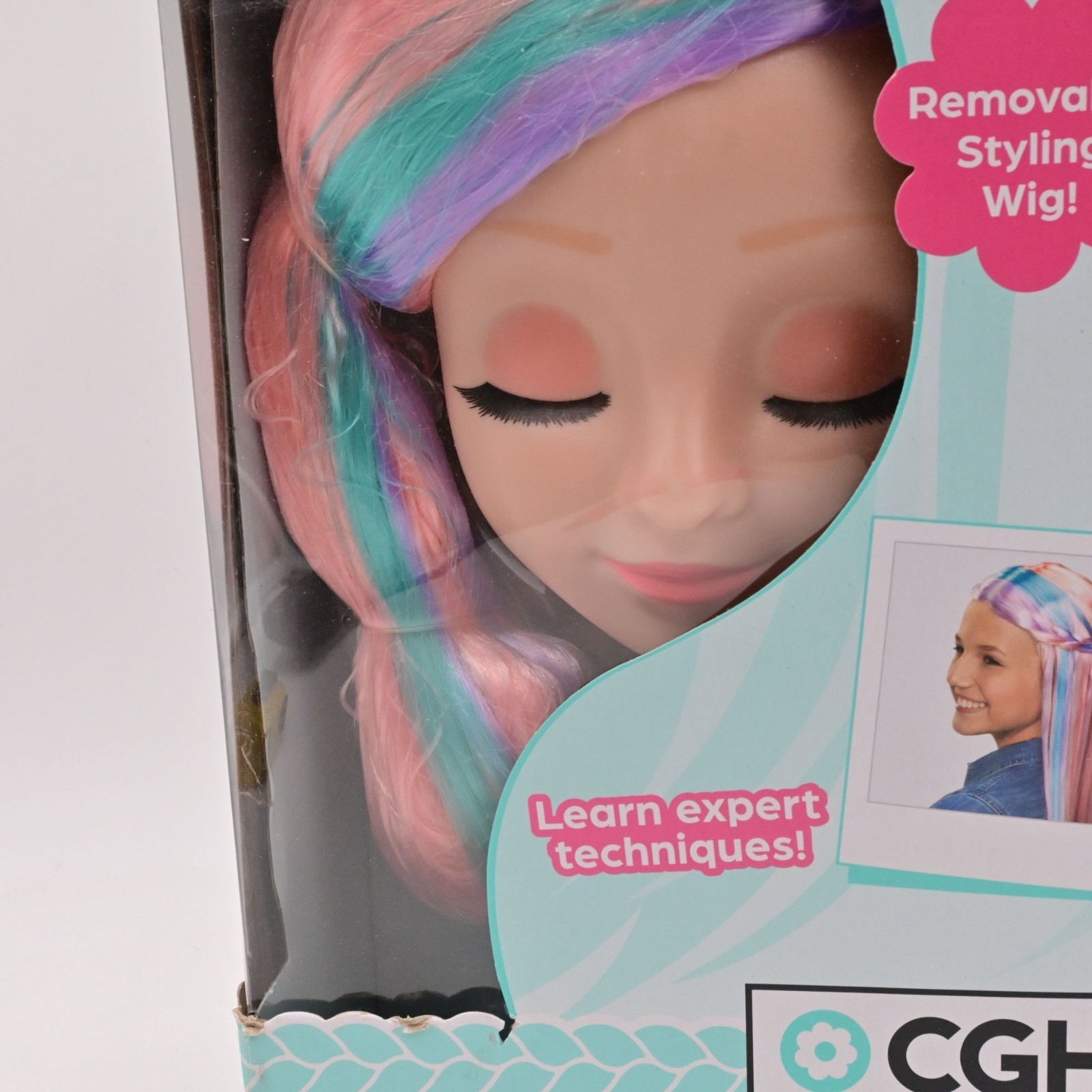 CGH Cute Girls Hairstyles Wig with Styling Head – Straight Multi-Color Hair