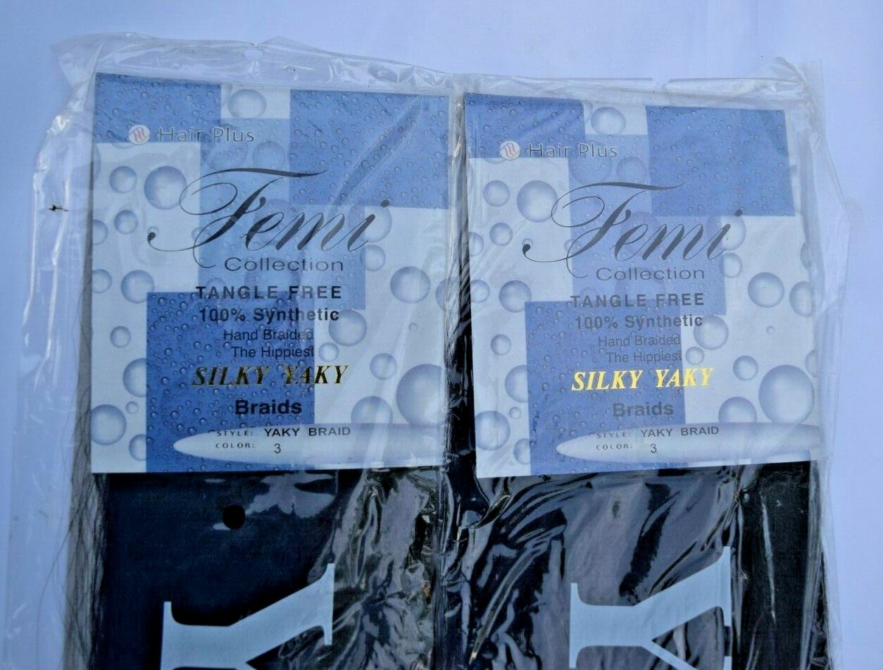 Lot 2 Hair Plus Femi Collection Tangle Free 100% Synthetic Silky Yaky Braid #3
