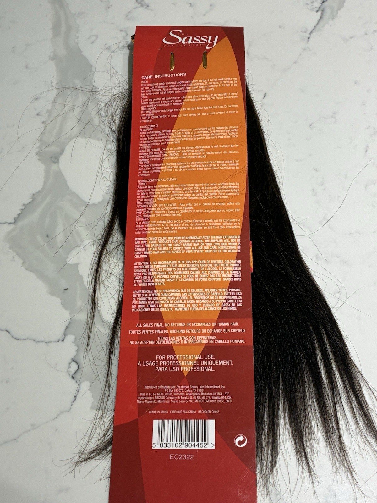 The Sassy Collection 100% Human Hair Mink Yaki Weft 12in Dark Brown