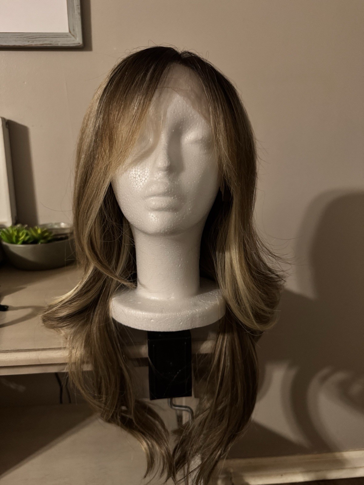 Chelsey Smith Crowns Davina Lace Front Wig Dark Brown Blonde Layered 25in