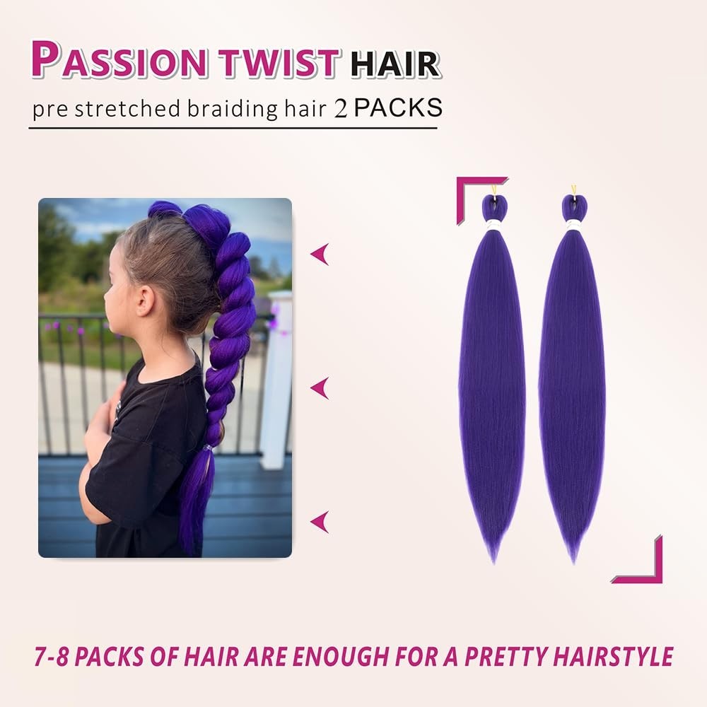 Dark Purple 20 Inch Synthetic Hair Extensions – Perfect for Cosplay & Parties!