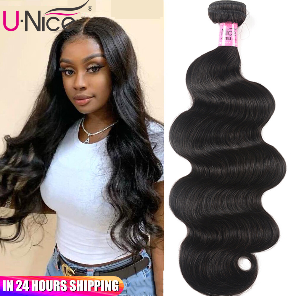 UNice Hair Indian Body Wave Bundles Human Hair Extensions Weaves Double Wefts US
