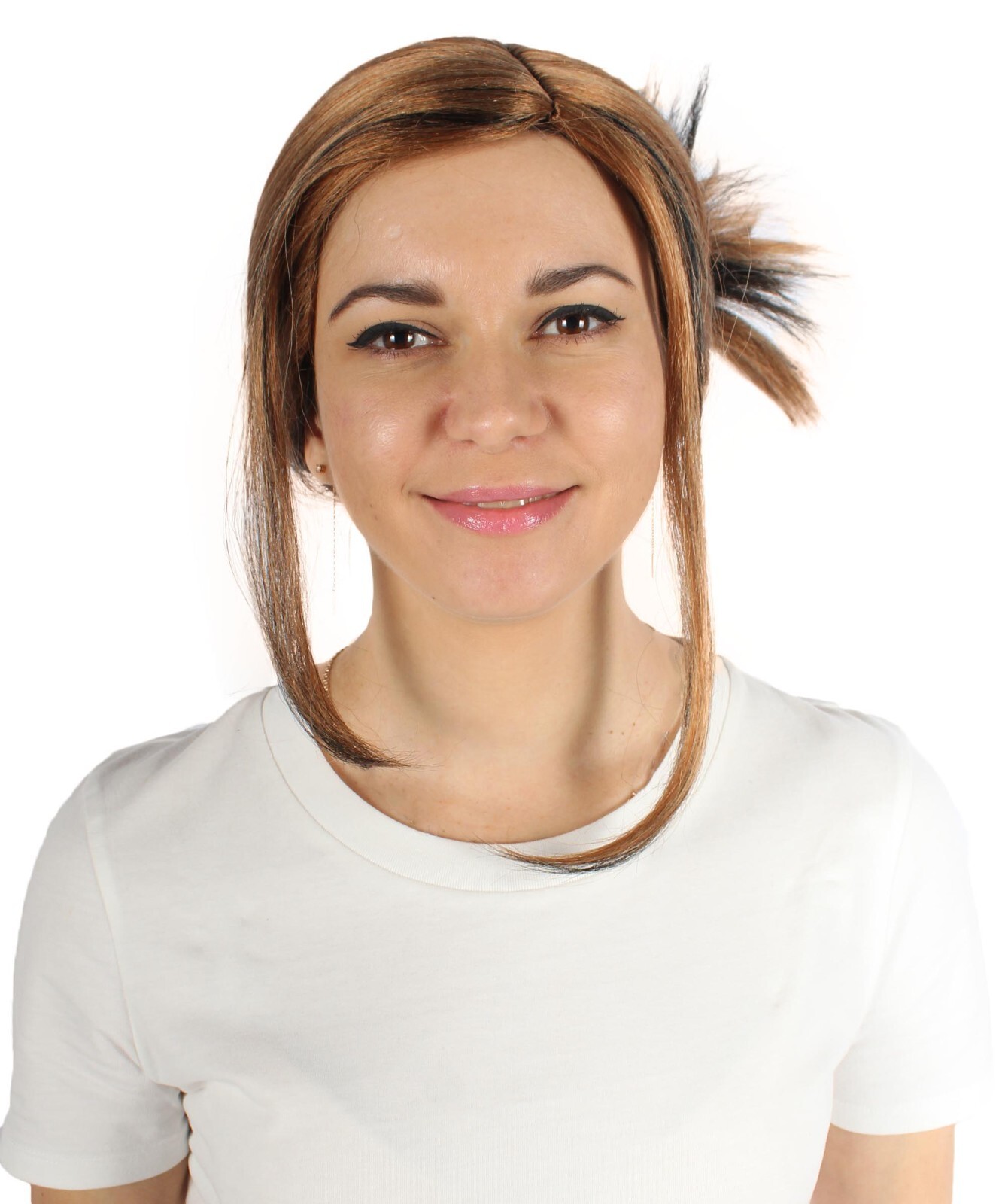 HPO Women’s Brown Rose Wig, Best for Halloween,Flame-retardant Synthetic HW-7108