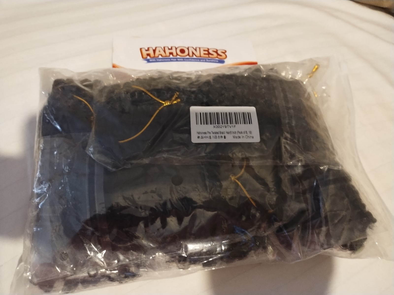 HAHONESS pre twisted BraidHair For Black Women and Baby Kids- 8 packs Black-1B