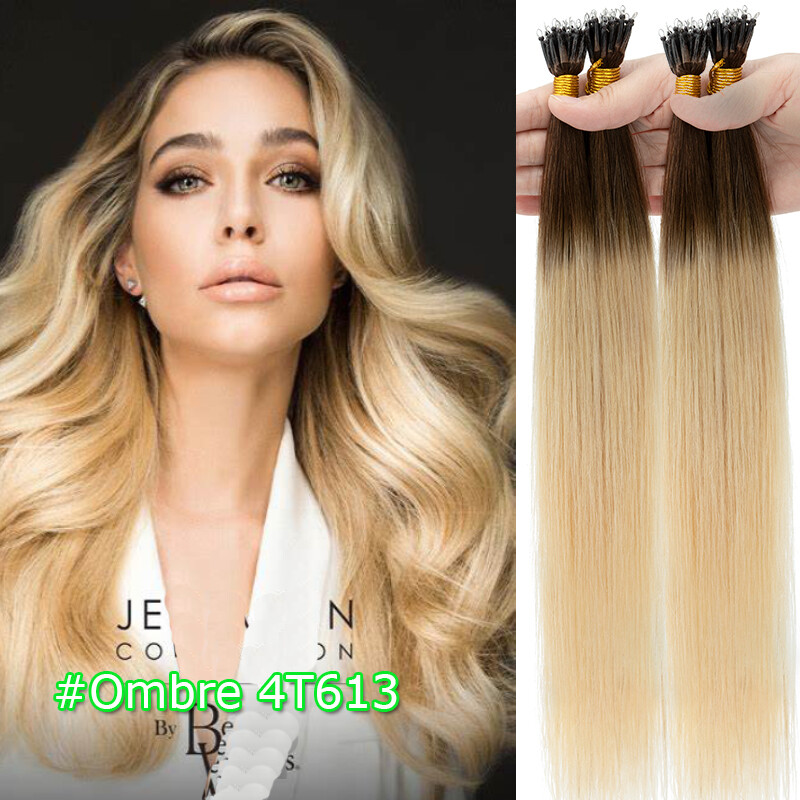 150G Nano Ring Hair Extensions Micro Nano Beads Link Real Human Hair Thick Ombre