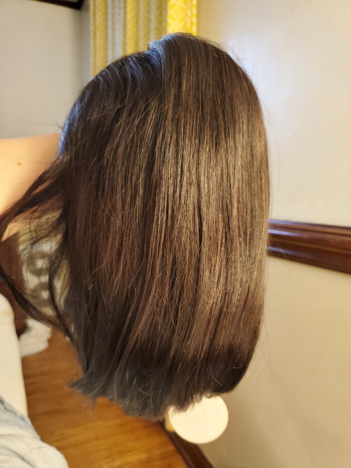 4X4X1 T Part Lace closure Straight Bob Human Hair Wig 12in