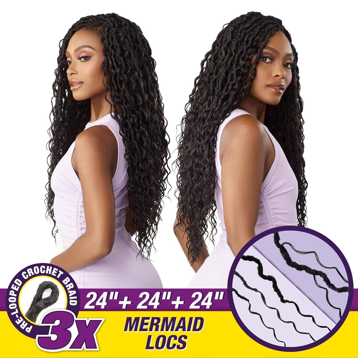 Sensationnel Lulutress Pre-looped 3x Mermaid Locs 24″