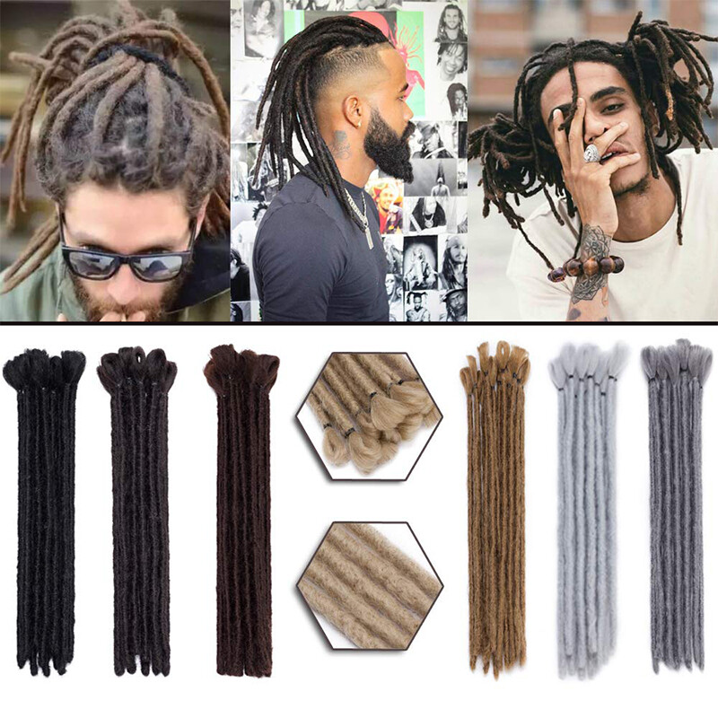 6″-24” Real Human Hair Dreadlocks Extensions Crochet Braiding Hair Dreads Locs