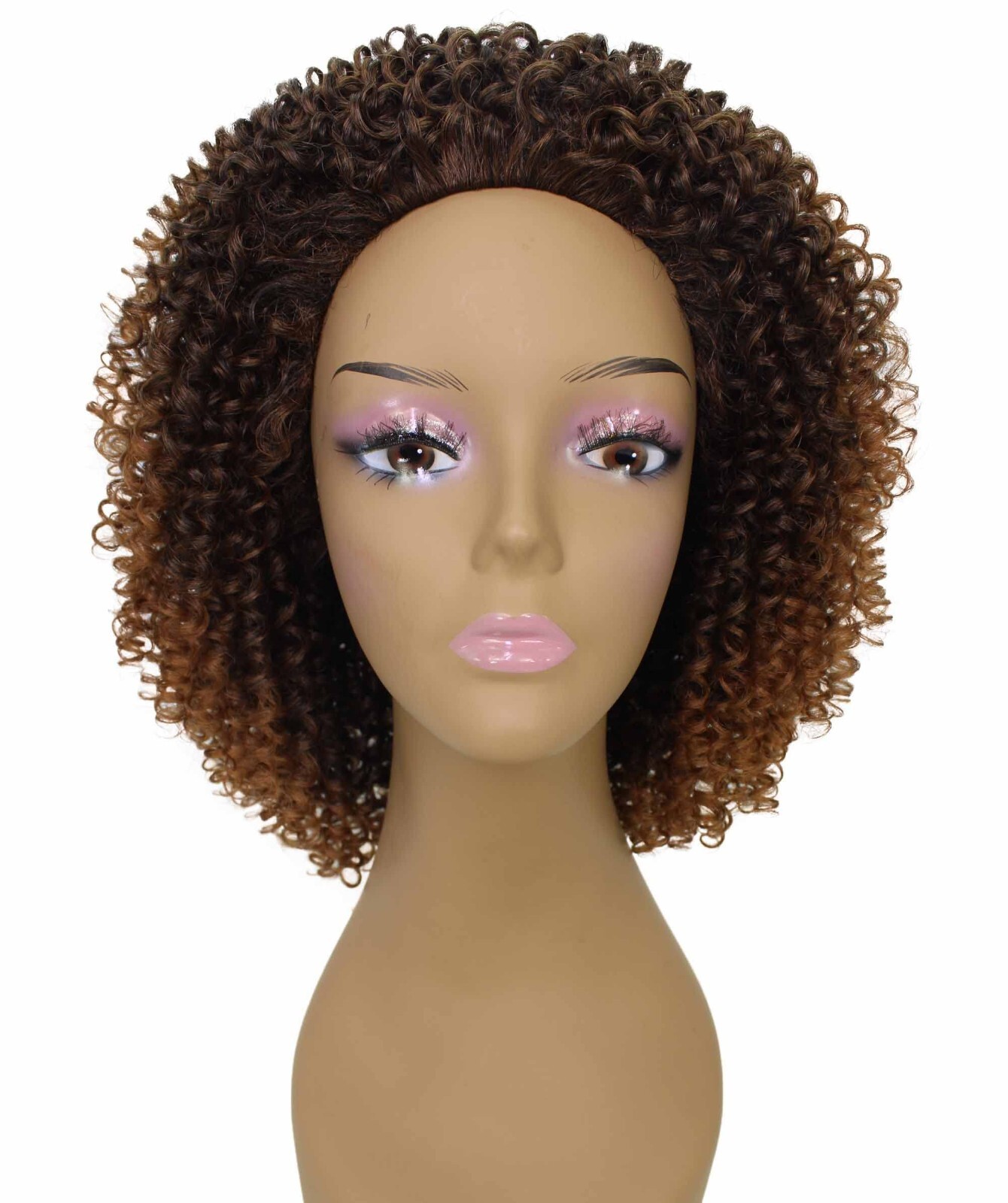 LUXLUXE Alexandra Curly Layered 14″ Long Half Wig Mix Human Hair,BH-0003