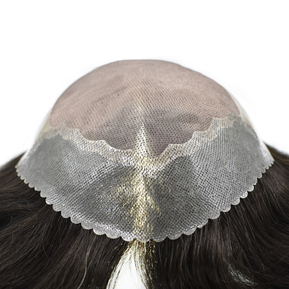 Toupee for Men Hairpiece Fine Mono Hair System Replacement Poly Skin Mens Wigs