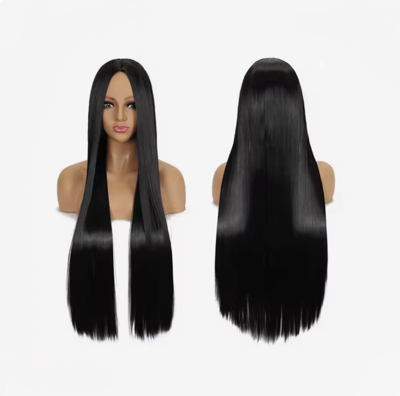 Anime cosplay wig 80CM middle parted bangs long straight hair cosplay universal