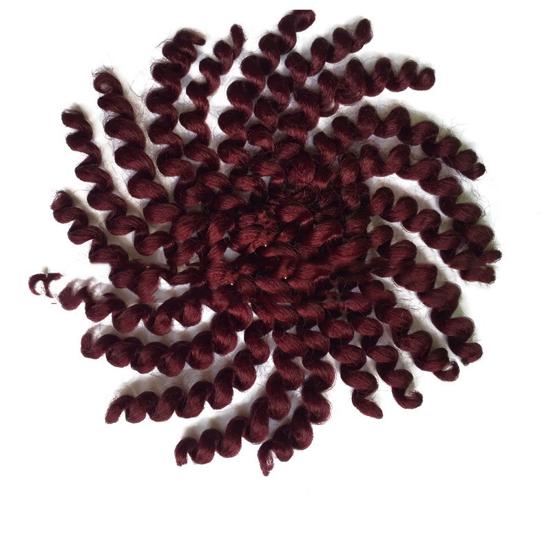 Short Wavy curly Bob wig-Deep Burgundy/Dark Purple Crochet Style Synthetic Wig F