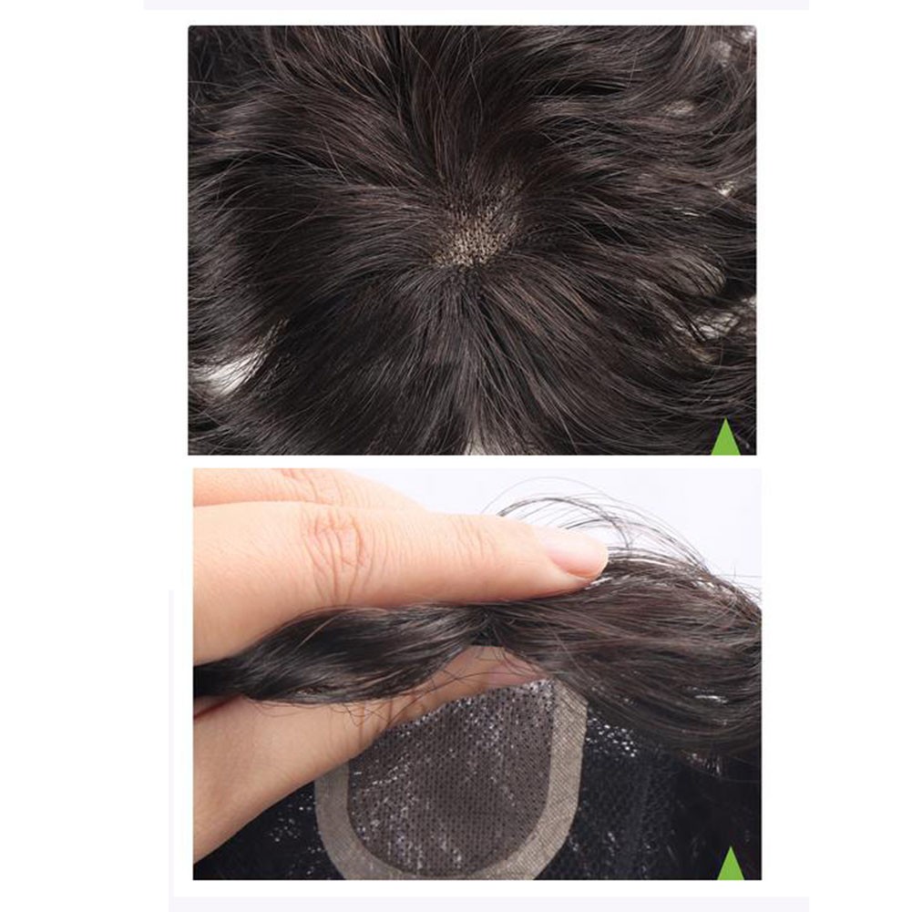 Short Curly Wavy Clip In Human Hair Toppers For Loss Thin Hair Top Replacement