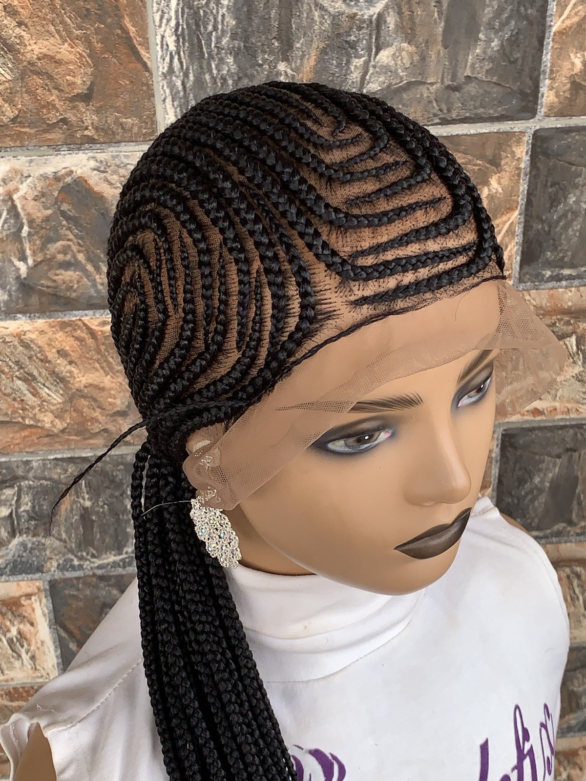 Simple Cornrows Braided Wig Box braids Full lace braids wig Senegalese