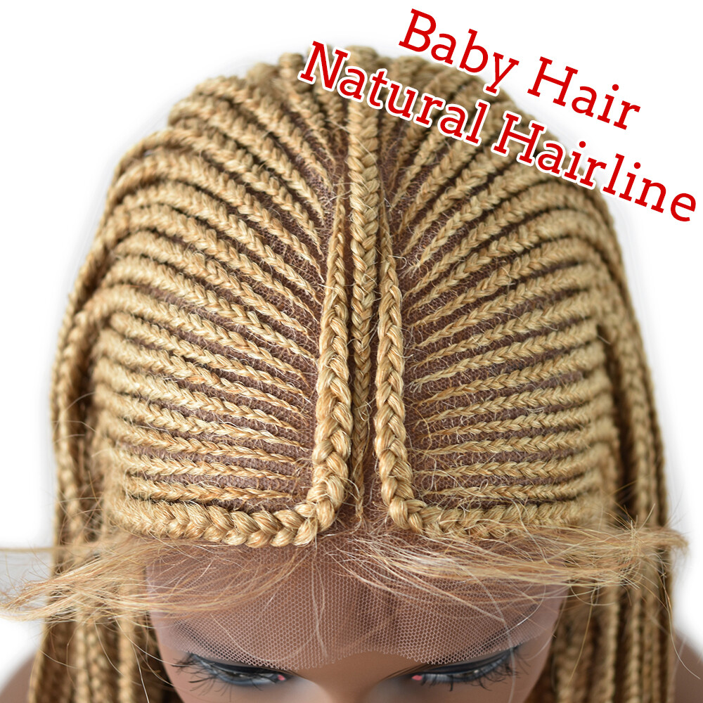 Micro Box Braids Women Wigs Baby Hair Swiss Lace Front Lightweight 30″ Long Hair