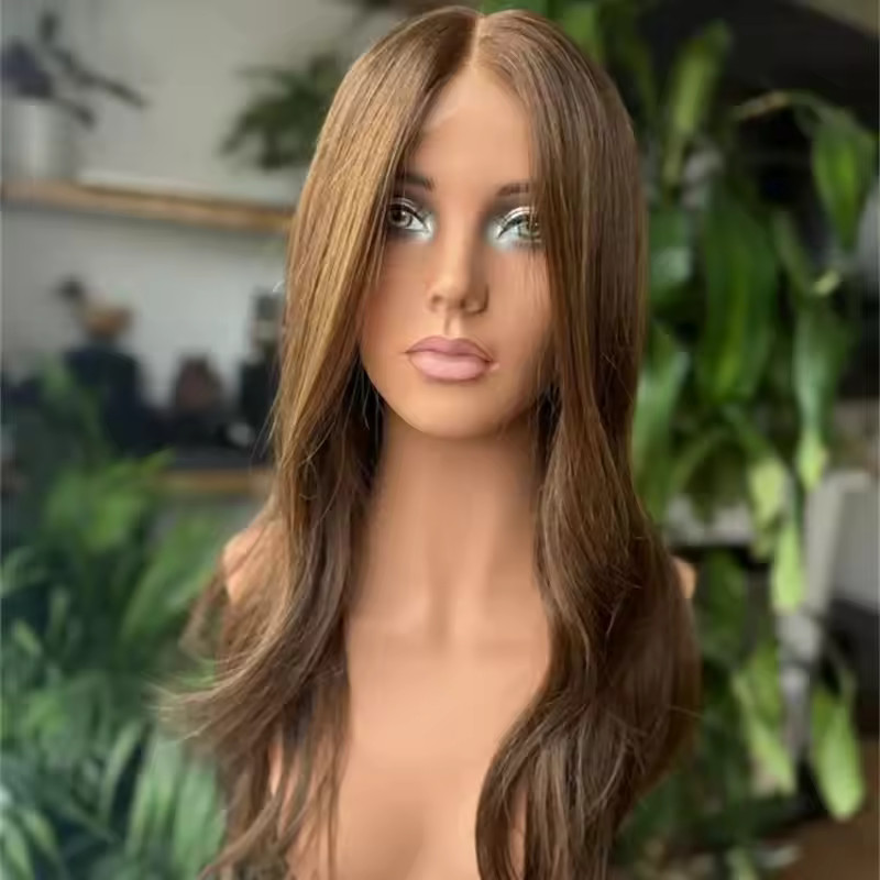 Honey Brown Blonde Highlight Wave Wig for Women 13×4 Lace Front Human Hair Wigs