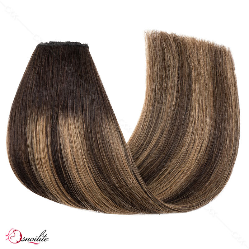 THICK Remy Human Hair Extensions Headband Invisible Hidden Wire Line with Clips