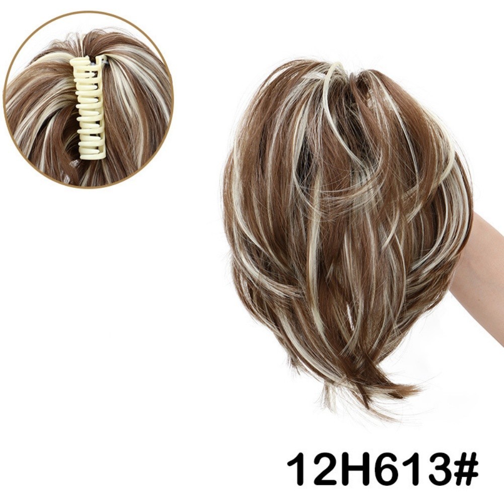 Synthetic Hair Clip On Ponytail Extension 20cm 8 Inch High Temperature Wire