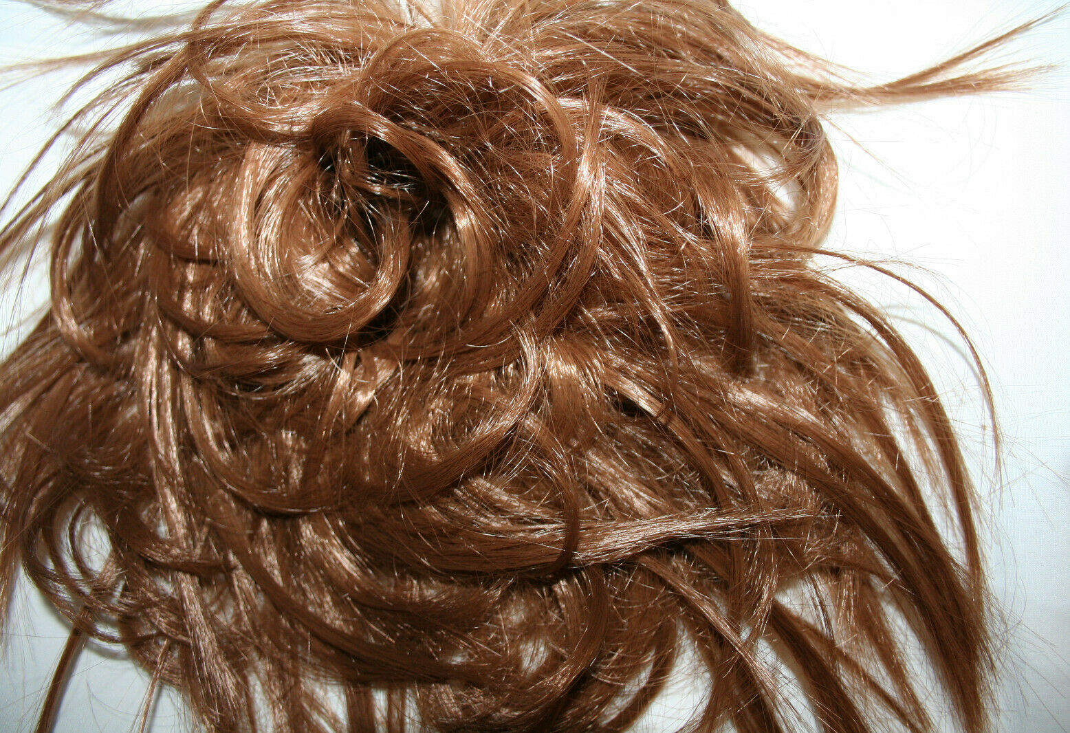 4 pk Messy Hair Bun straight ponytail tousled scrunchies women girl 12# LG brown