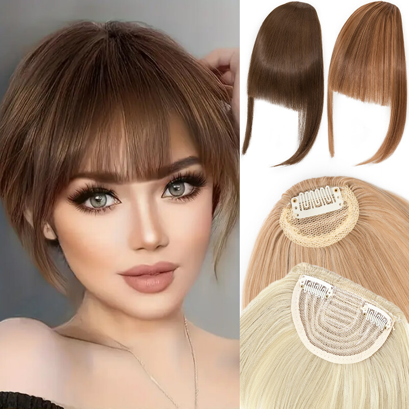 Thin/Thick Bangs Hair Clip in Real AS Human Hair Extensions Fringe Front Piece