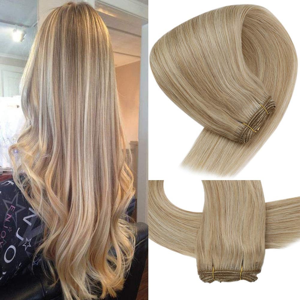 Thick Weft Real Human Hair Extension Full Head Human Hair Remy Weave Colored