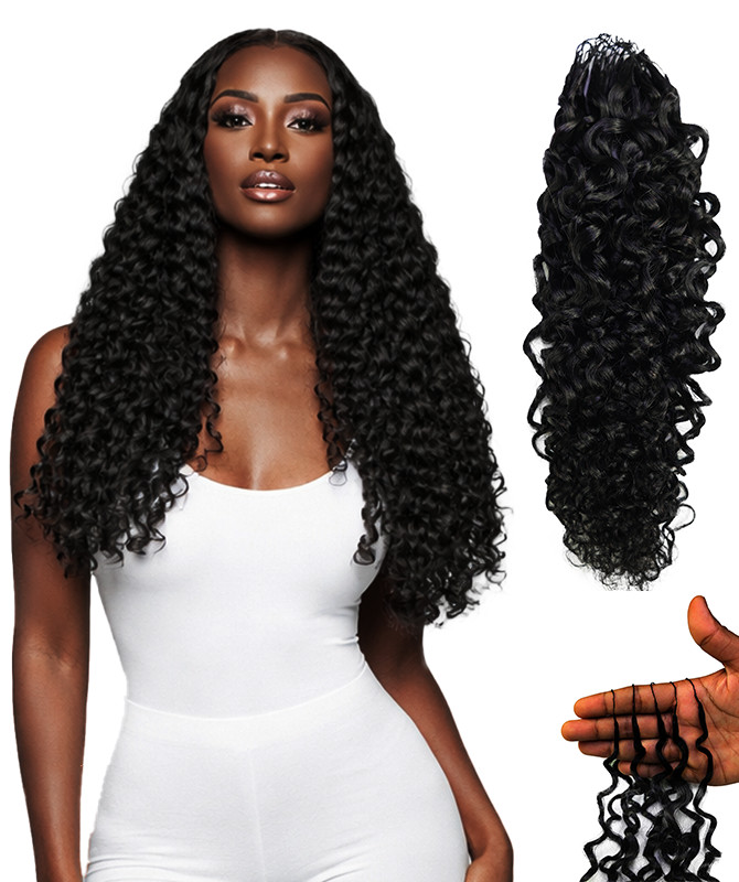 Human Hair Crochet for Black Women Burmese Bohemian Curly Hair Extension 50g 18″