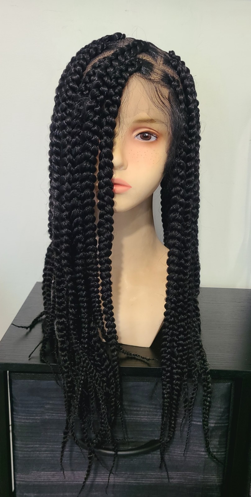 Braided Wig Glueless,Double Full Lace Hd ,22 inch Black,natural Look.
