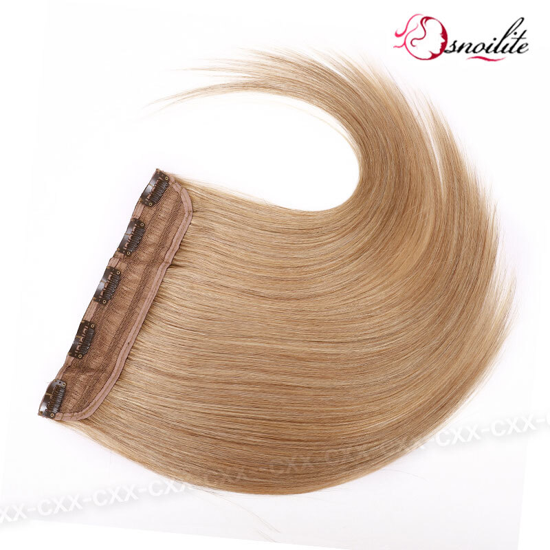 Convenient One Piece Weft Clip In 100% Real Remy Human Hair Extensions Full Head