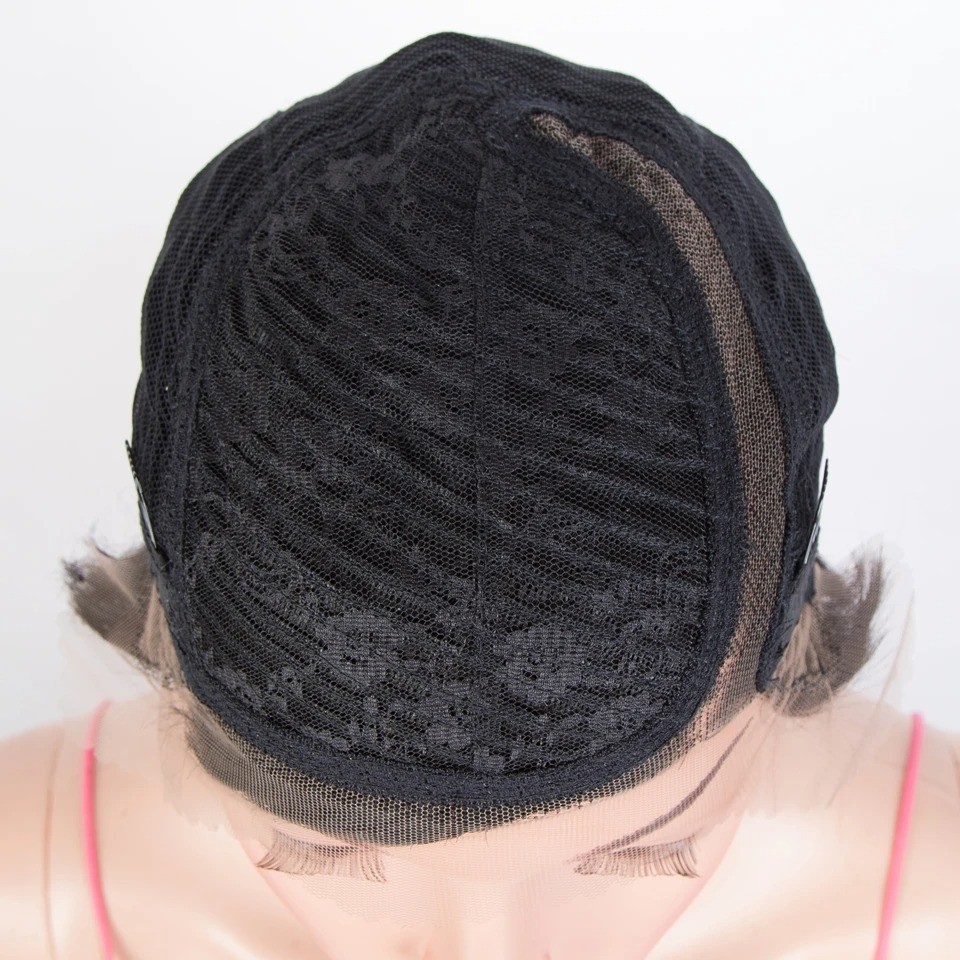 Lekker Black Short Pixie Cut 13X1 C Part Lace Front 100% Human Hair Wigs