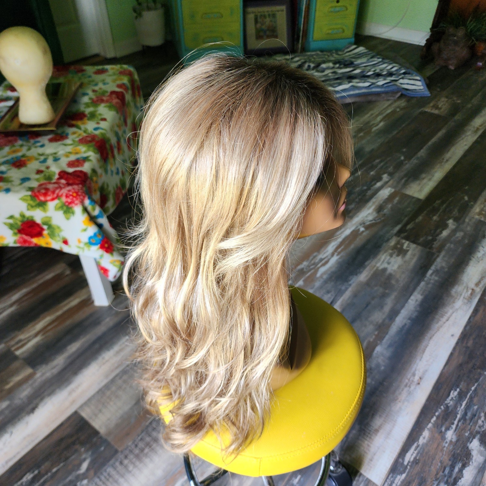 Long Rooted Blonde Synthetic Wig