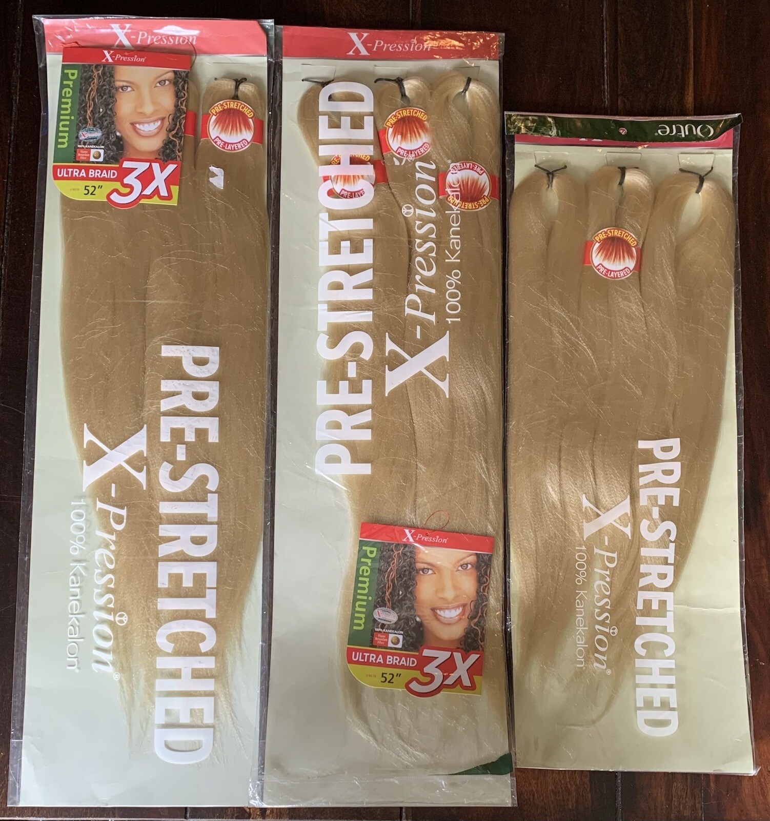 Outre X-Pression Ultra Braids 3x 42 in 1 Set And 52 Inch 2 Sets Color 613 Blonde