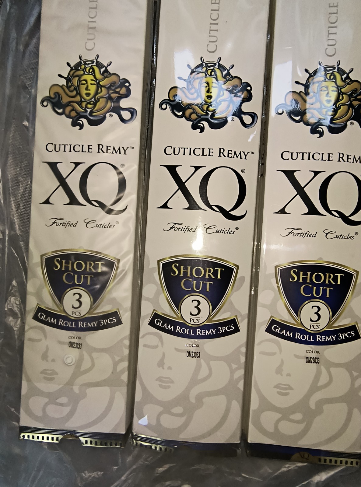 (3) XQuisite Cuticle Remy, Short Cut, 3 Pieces Glam Roll Remy, 100% Human Hair