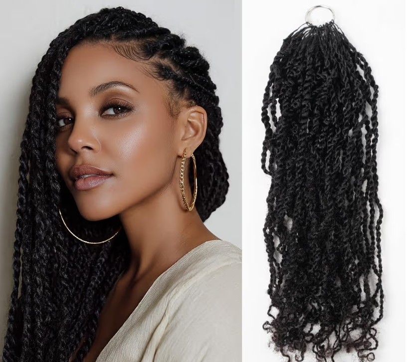 100% Human Hair Mini Twist Crochet Hair Pre Twisted Afro Kinky 1B 22″ 55 Grams