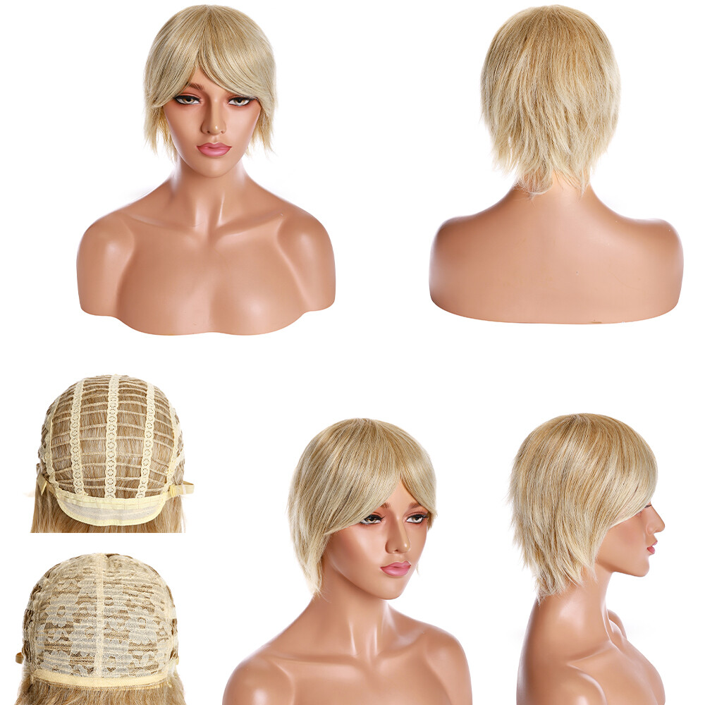 1PCS Ombre Brown Wigs for Women Fashion Shoulder Length Wigs Daily Cosplay Use