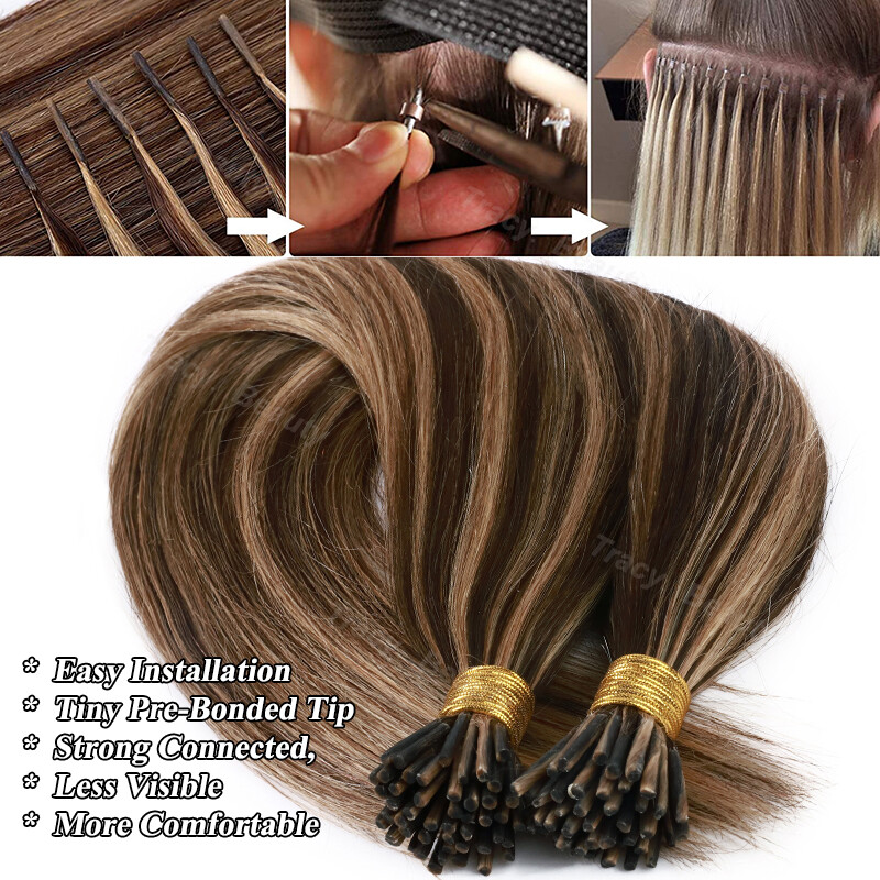 CLEARANCE I Tip Stick Blonde Russian Remy Human Hair Extensions Full Head 200g