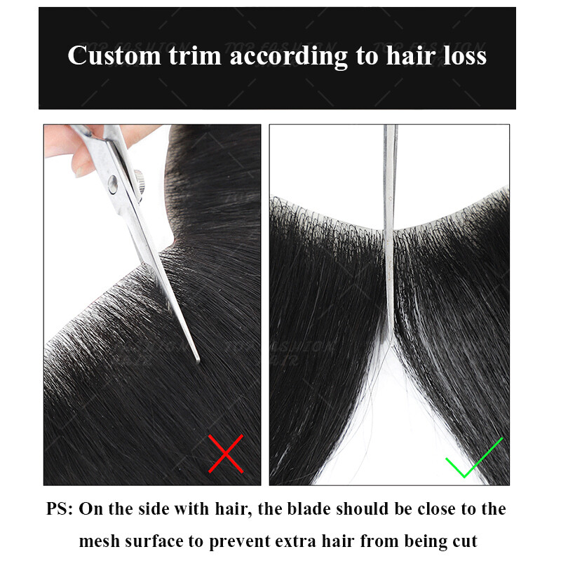 Mens Human Hair Injected Replacement System Toupee Remy Hair Piece PU LACE MONO