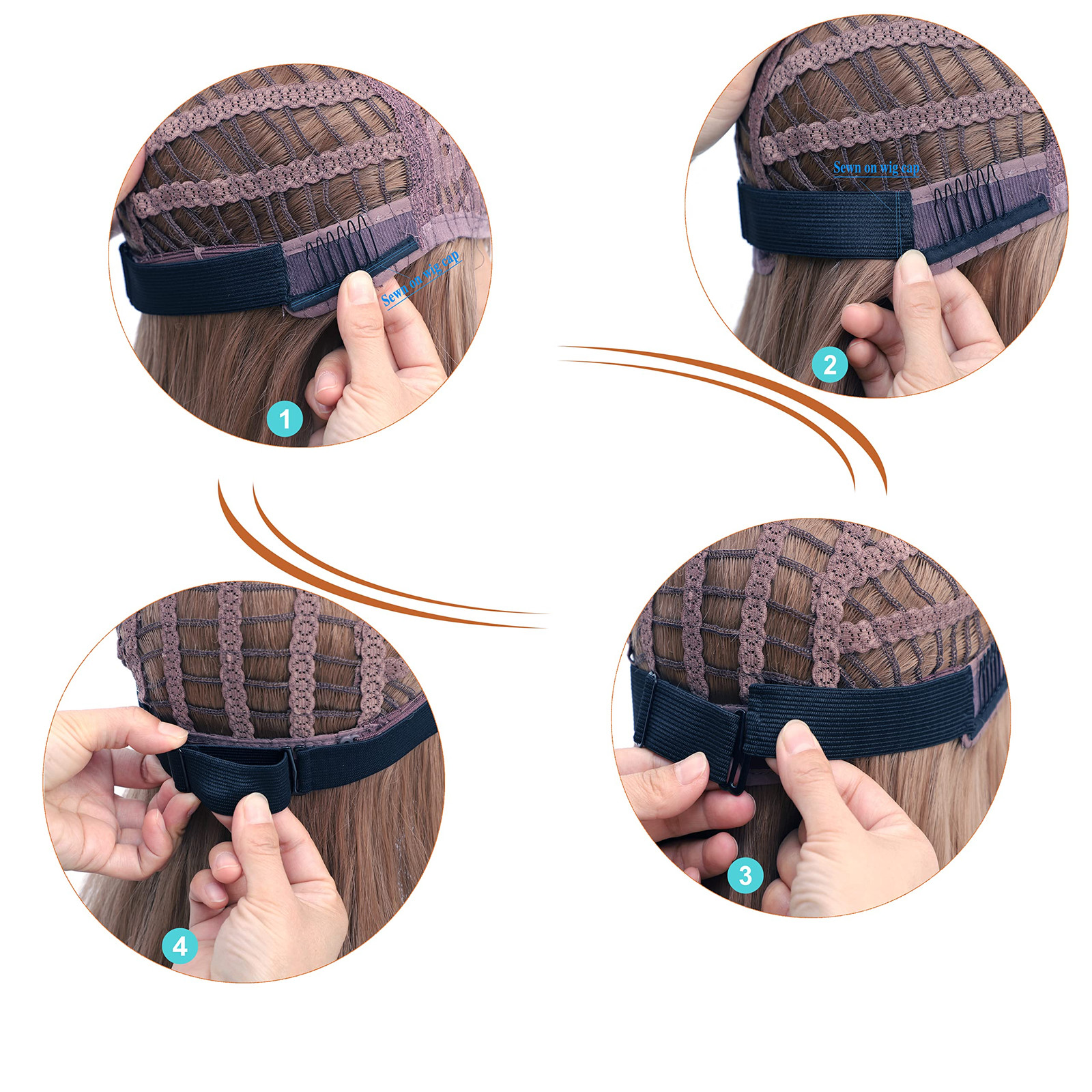 10PCS Elastic Bands For Wig Adjustable Elastic Band For Wigs Adjustable Wig B…