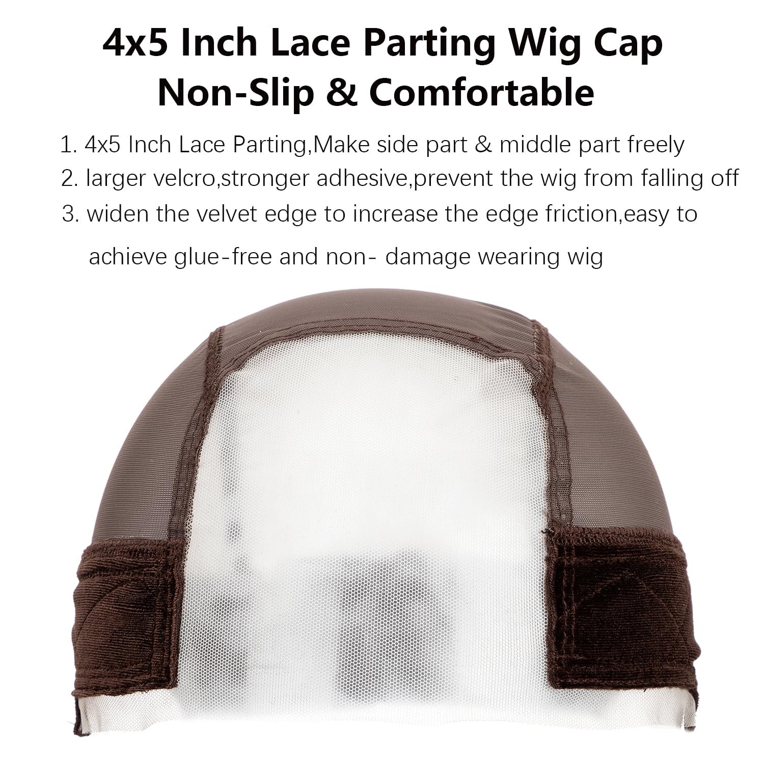 koskusder Lace Wig Caps for Women, with Grip Band 1pcs-4×5-brown