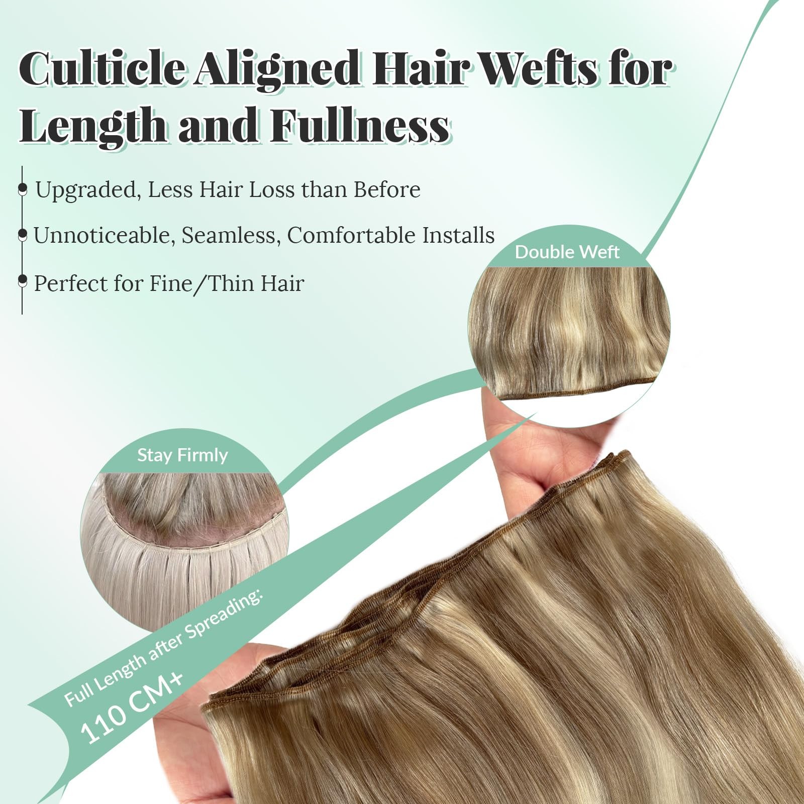 Sew In Hair Extensions Real Human Hair Balayage Blonde Bundles