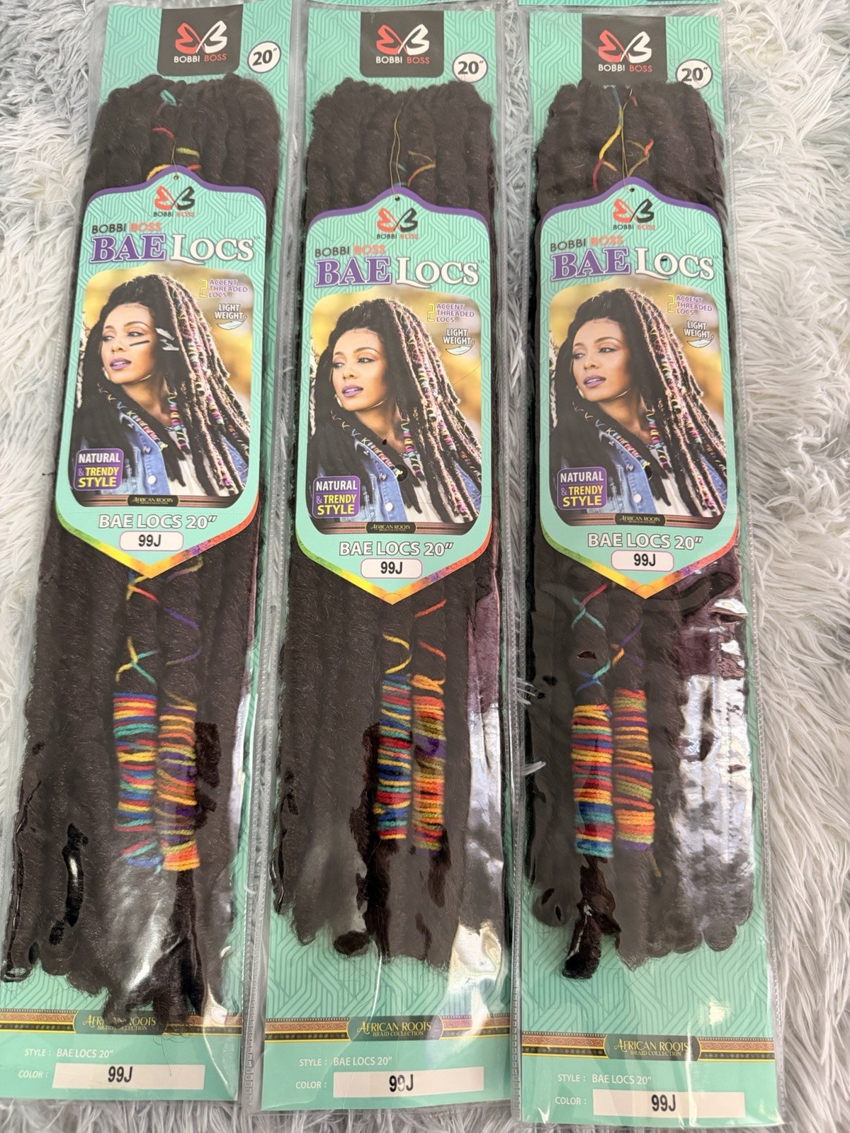 Bobbi Boss Bae Locs 20” 99J Crochet Dreadlocks 3 Packs Flame Retardant