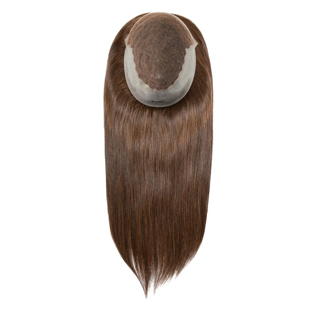 Women Topper Human Hair French Lace Top Pieces 7×9 Straight Hair 16”