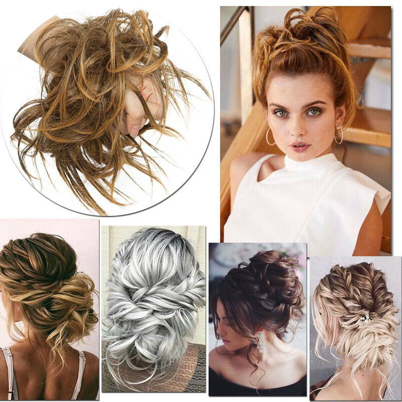 THICK Curly Bun Extension Scrunchie Hair Piece As Human Messy Chignon Soft 48g