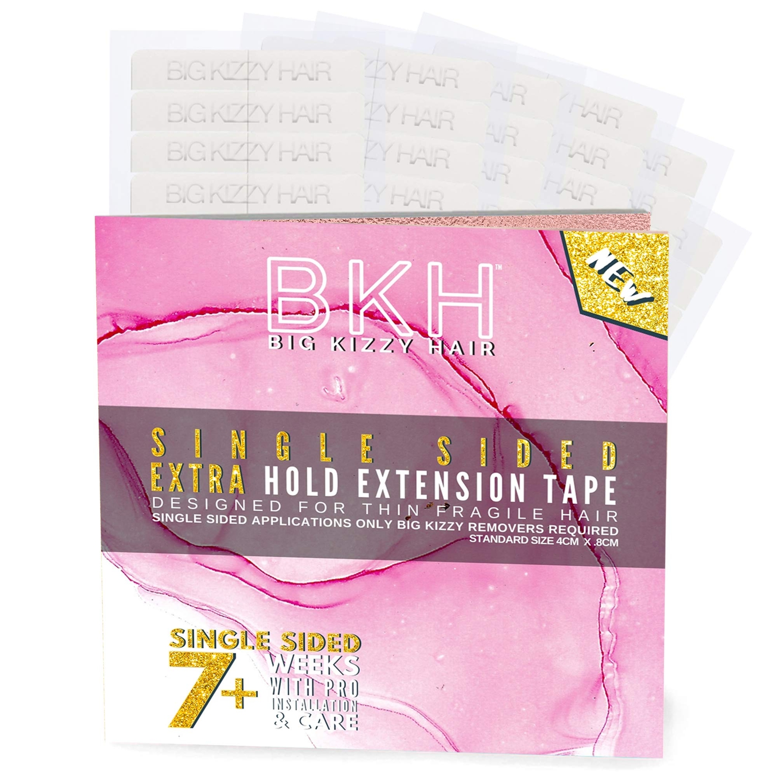 Single Sided Tape for Hair Extensions by (72 tabs) – Extra Hold – Easy Instal…