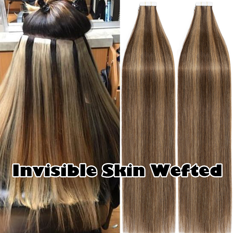Seamless Skin Wefts Tape In 100% Real Remy Human Hair Extensions Short Long USA