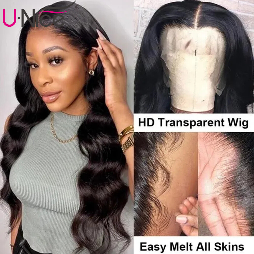 Cambodian Body Wave HD Transparent 13×4 HD Lace Front Human Hair Wig Pre Plucked