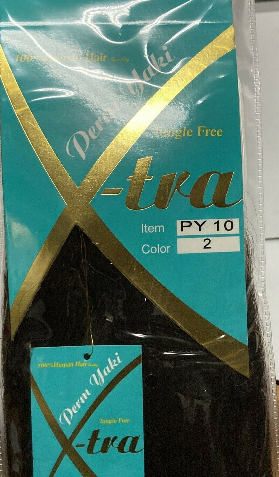 1 Pack 10″ Human Hair quality Extensions Straight Yaki Tangle free Color #2