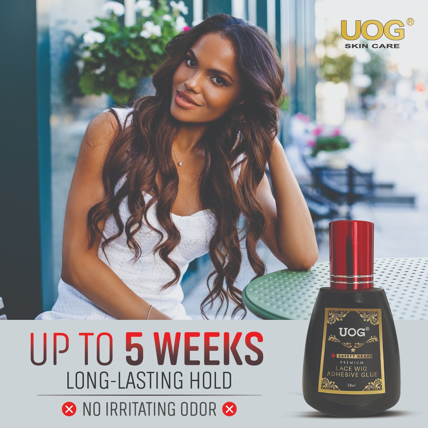 UOG Wig Glue Adhesive. Allergy-Free,2-4 Layers Around 15-20 Minutes Installation